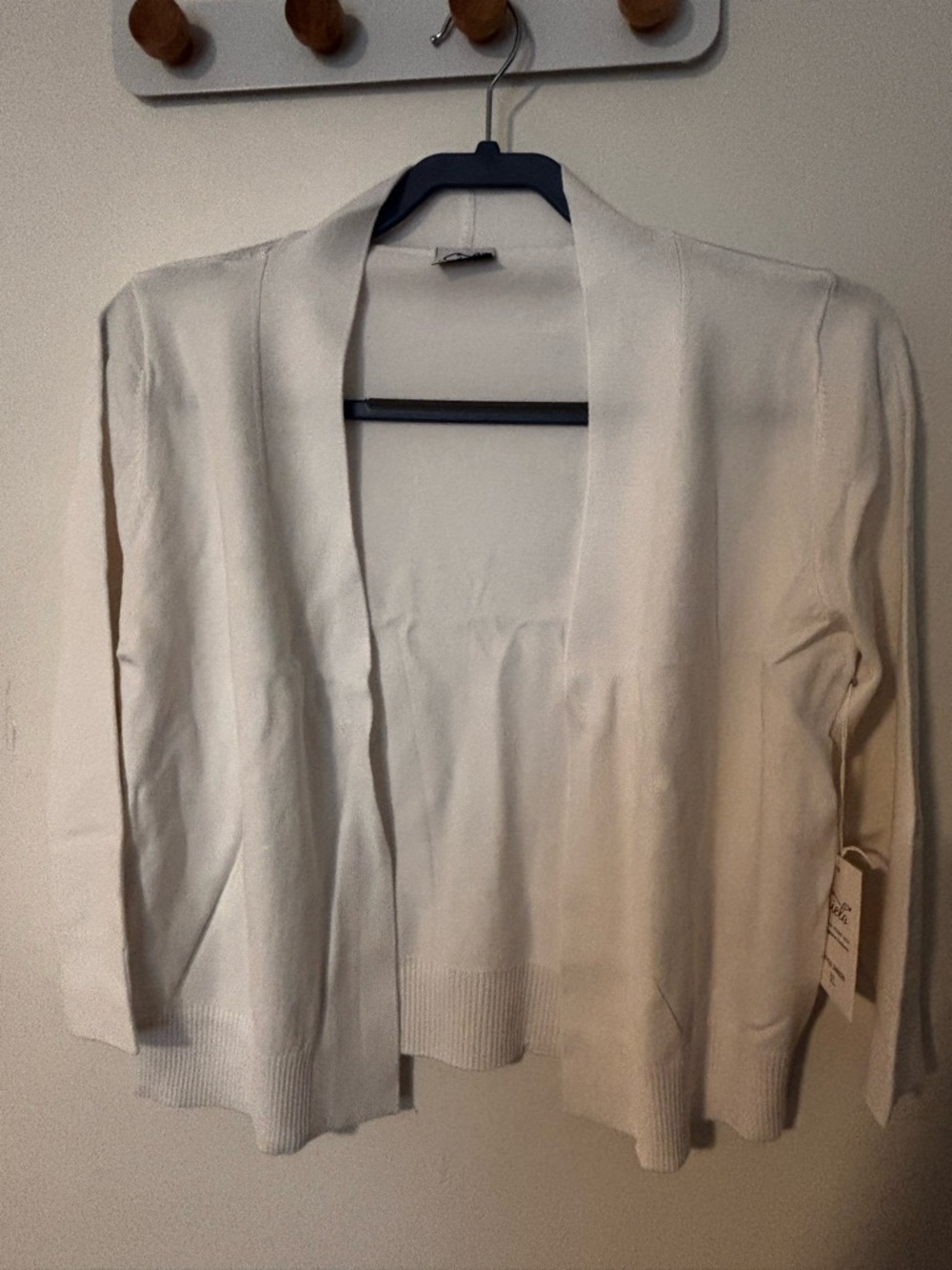 Cielo White Open-Front Lightweight Cardigan Shrug
